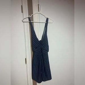 Navy striped romper